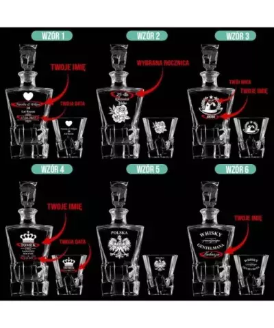 Zestaw do Whisky Karafka + Szklanki z Grawerem na Prezent Ice Blink - 4