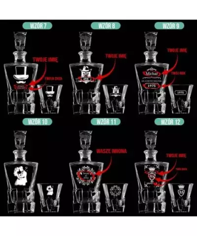 Zestaw do Whisky Karafka + Szklanki z Grawerem na Prezent Ice Blink - 5