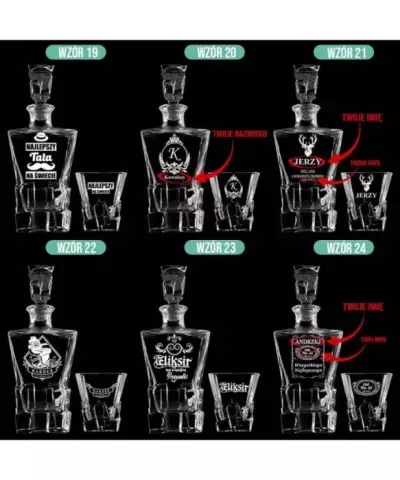 Zestaw do Whisky Karafka + Szklanki z Grawerem na Prezent Ice Blink - 7