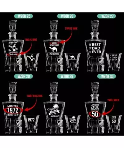 Zestaw do Whisky Karafka + Szklanki z Grawerem na Prezent Ice Blink - 8