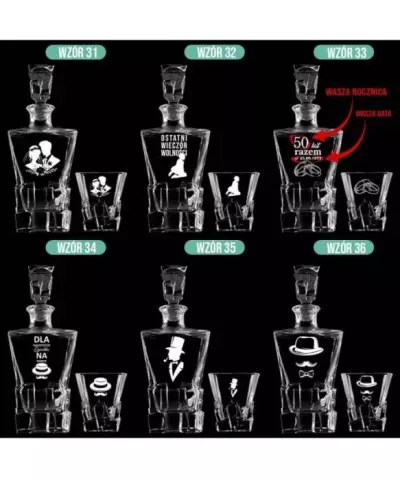 Zestaw do Whisky Karafka + Szklanki z Grawerem na Prezent Ice Blink - 9