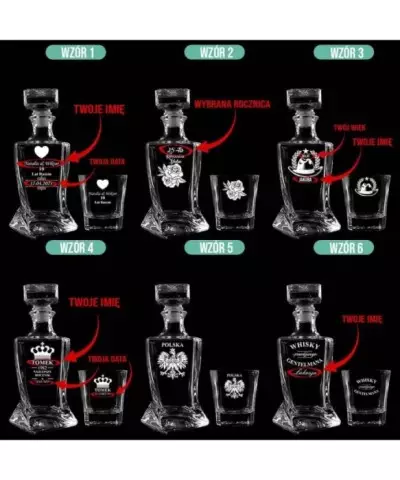 Zestaw do Whisky Karafka + Szklanki z Grawerem na Prezent Twisted - 4