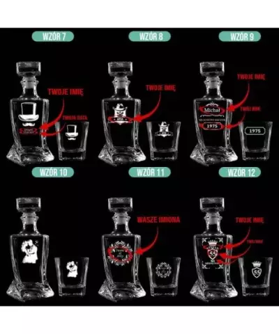 Zestaw do Whisky Karafka + Szklanki z Grawerem na Prezent Twisted - 5