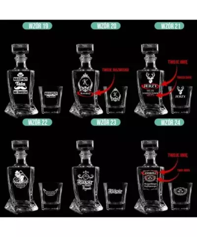 Zestaw do Whisky Karafka + Szklanki z Grawerem na Prezent Twisted - 7