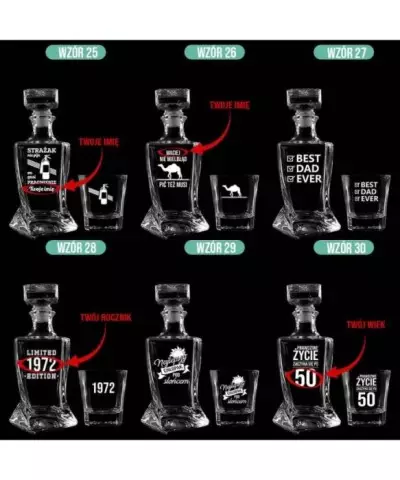 Zestaw do Whisky Karafka + Szklanki z Grawerem na Prezent Twisted - 8