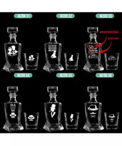 Zestaw do Whisky Karafka + Szklanki z Grawerem na Prezent Twisted - 9