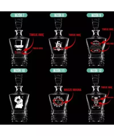 Karafka do Whisky z Grawerem na Prezent Plexido Geometric - 3