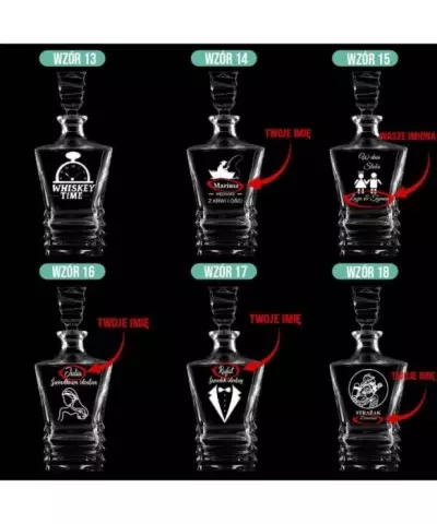 Karafka do Whisky z Grawerem na Prezent Plexido Geometric - 4