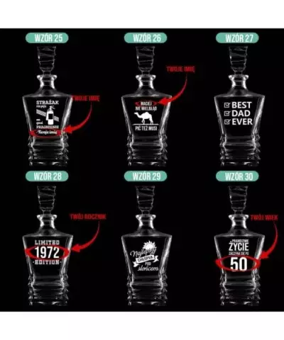 Karafka do Whisky z Grawerem na Prezent Plexido Geometric - 6