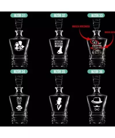 Karafka do Whisky z Grawerem na Prezent Plexido Geometric - 7