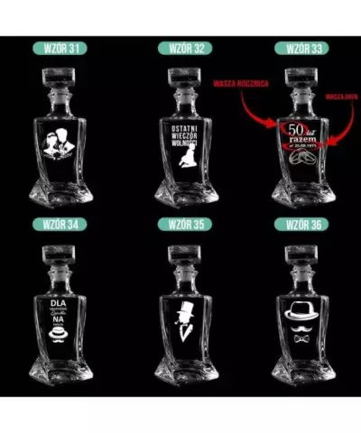 Karafka do Whisky z Grawerem na Prezent Plexido Twisted - 7