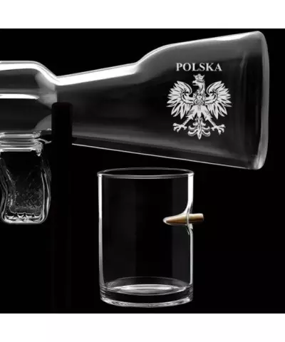 Zestaw do Whisky Karafka Karabin + 4 Szklanki z Grawerem na Prezent - 4