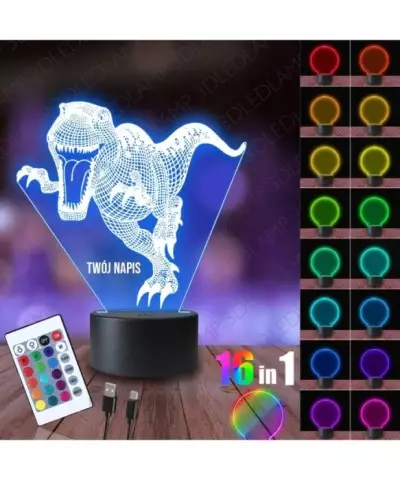 Lampka Nocna 3D LED LAMP Dinozaur Park Jurajski