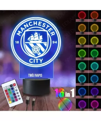 Lampka Nocna 3D LED LAMP Manchester City Logo