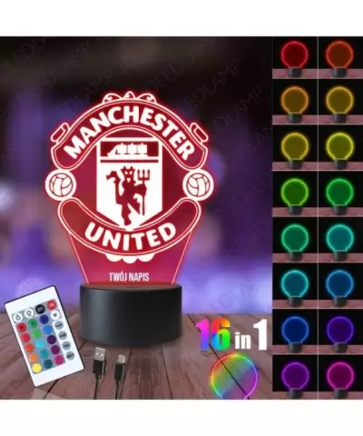 Lampka Nocna 3D LED LAMP Manchester United Logo