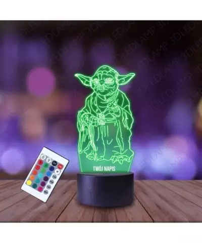 Lampka Nocna 3D LED LAMP Mistrz Yoda Star Wars