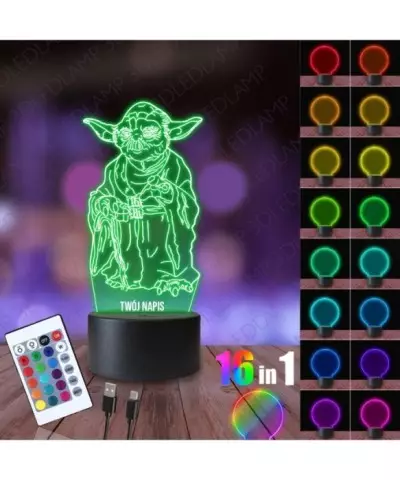Lampka Nocna 3D LED LAMP Mistrz Yoda Star Wars