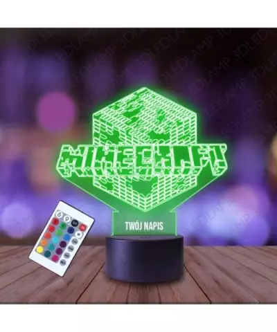 Lampka Nocna 3D LED LAMP Minecraft Napis