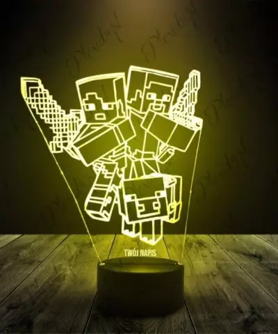 Lampka LED 3D Plexido Minecraft Steve