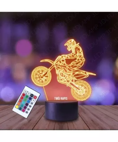 Lampka Nocna 3D LED LAMP Motocross Motocyklista
