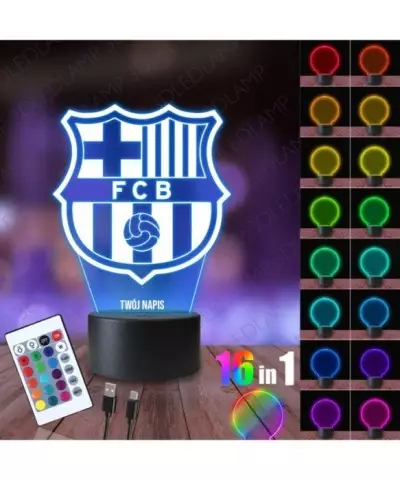 Lampka Nocna 3D LED LAMP FC Barcelona