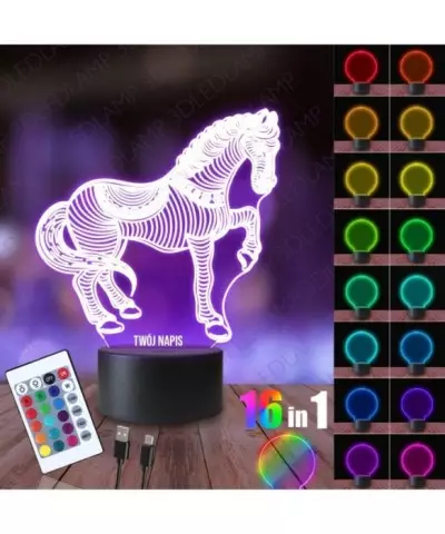 Lampka Nocna 3D LED LAMP Koń