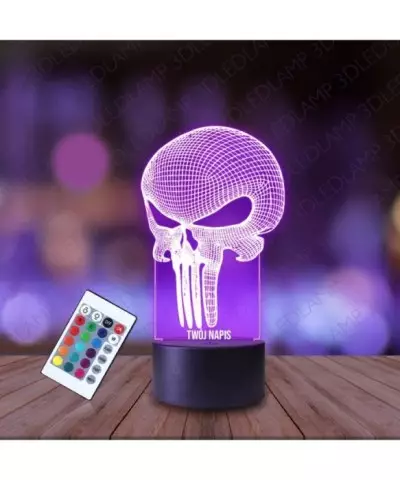 Lampka Nocna 3D LED LAMP Punisher Czaszka