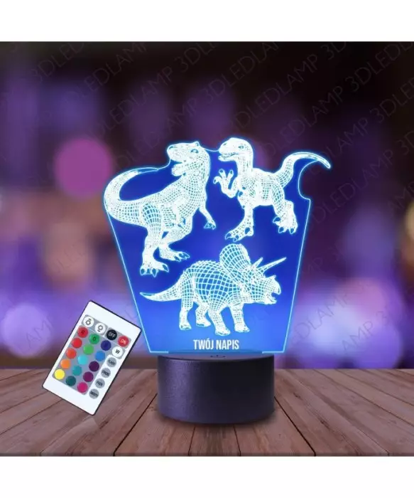 Lampka Nocna 3D LED LAMP Dinozaury