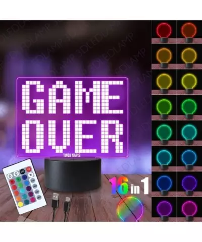 Lampka Nocna 3D LED LAMP Game Over
