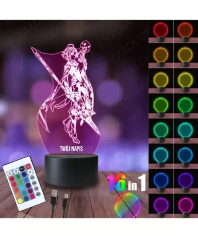 Lampka Nocna 3D LED LAMP Genshin Impact Xiao