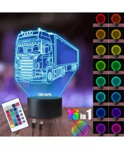 Lampka Nocna 3D LED LAMP Tir Scania