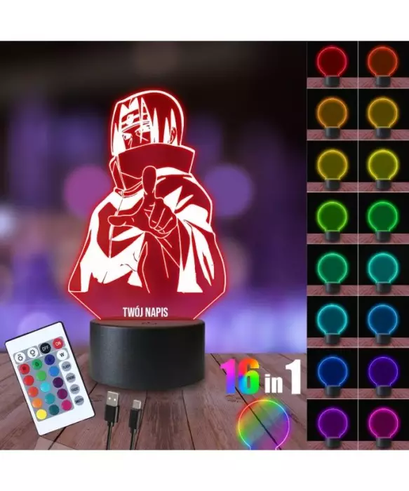 Lampka Nocna 3D LED LAMP Naruto Itachi
