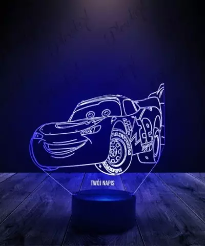 Lampka LED 3D Plexido Auta Zygzak McQueen