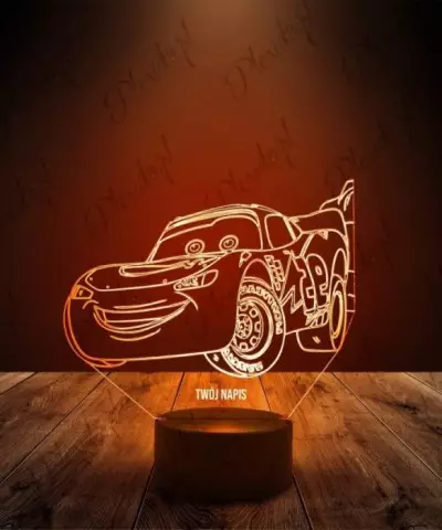 Lampka LED 3D Plexido Auta Zygzak McQueen