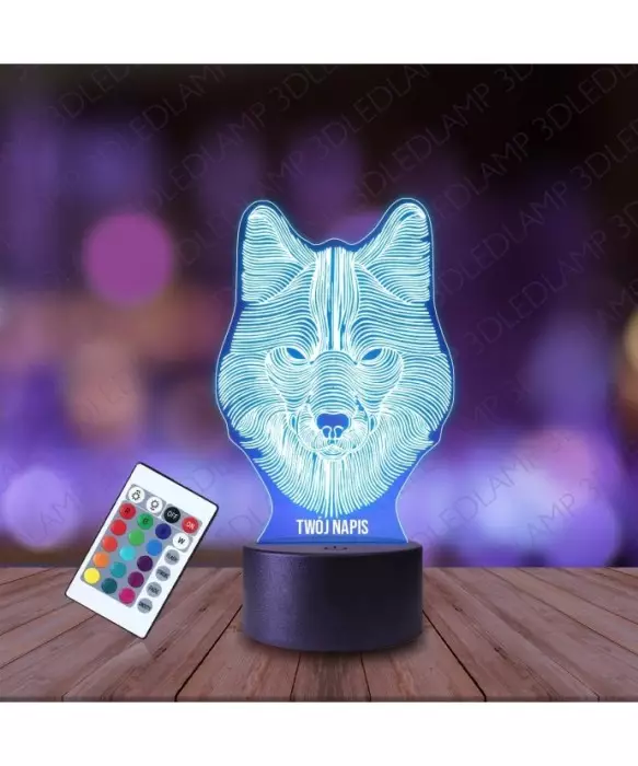 Lampka Nocna 3D LED LAMP Wilk