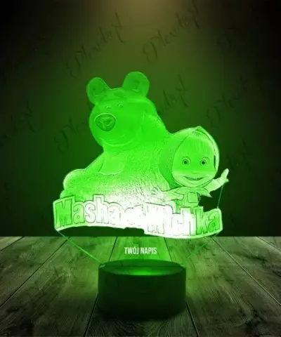 Lampka LED 3D Plexido Masza i Niedźwiedź