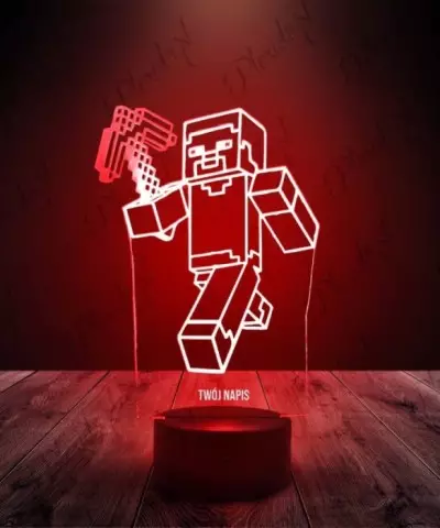 Lampka LED 3D Plexido Minecraft Alex