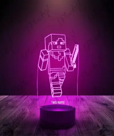 Lampka LED 3D Plexido Minecraft