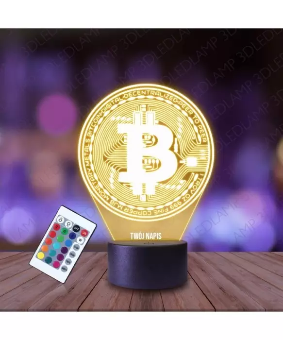 Lampka Nocna 3D LED LAMP Bitcoin