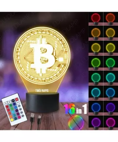 Lampka Nocna 3D LED LAMP Bitcoin