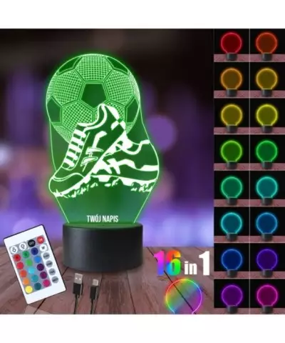 Lampka Nocna 3D LED LAMP Korki Piłka