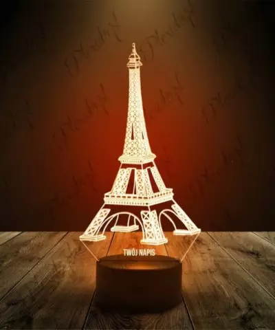 Lampka LED 3D Plexido Wieża Eiffla