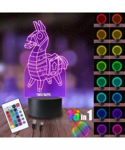 Lampka Nocna 3D LED LAMP Fortnite Lama Alpaka