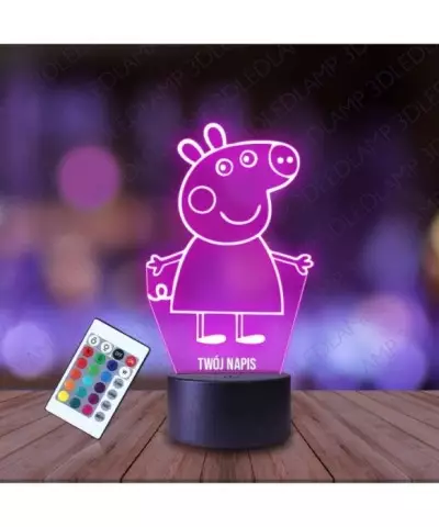 Lampka Nocna 3D LED LAMP Świnka Peppa