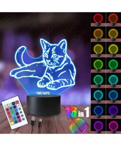Lampka Nocna 3D LED LAMP Kot