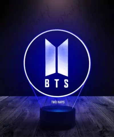 Lampka LED 3D Plexido BTS K-pop Zespół Logo