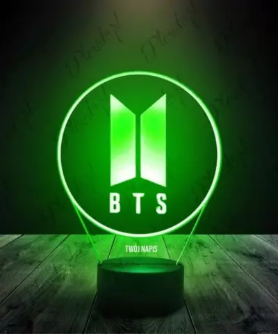 Lampka LED 3D Plexido BTS K-pop Zespół Logo