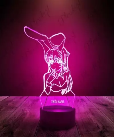 Lampka LED 3D Plexido Anime Bunny