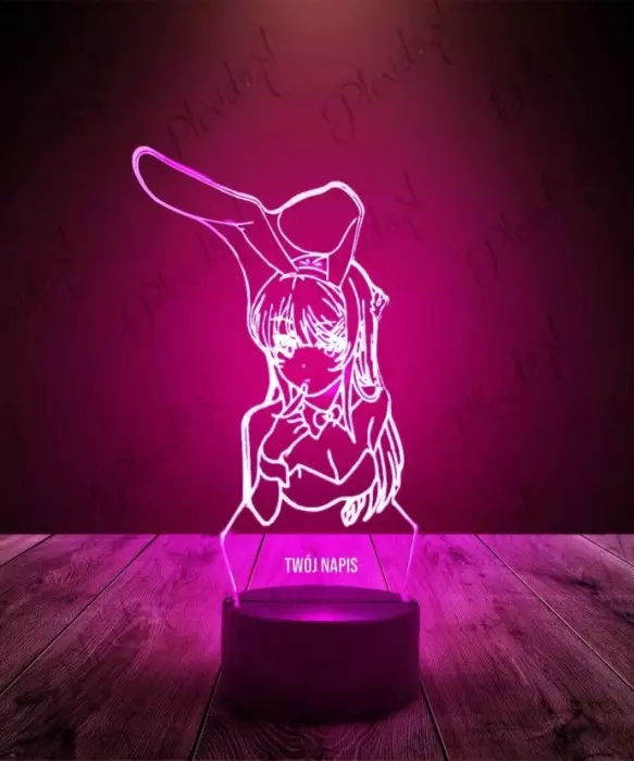 Lampka LED 3D Plexido Anime Bunny