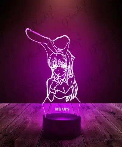 Lampka LED 3D Plexido Anime Bunny